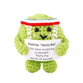 Позитивный теннис Милый Забавный Вязание крючком Мотивационный теннис One Size