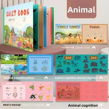 Познавательная детская книга для наклеивания Тематические страницы для распознавания Раннее образование Style B