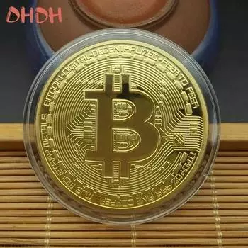 Позолоченная монета Bitcoin, коллекционное искусство, коллекционный подарок, металлические антикварные копии, памятные монеты, праздничный декор для дома