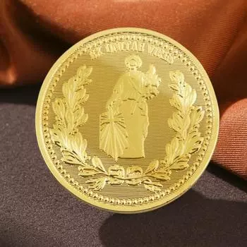 Позолоченная монета, реквизит для фильма, диаметр 1,6 дюйма, двухсторонняя металлическая монета, коллекционная 1pc