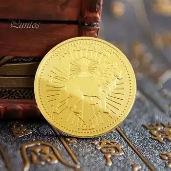 Позолоченная монета, реквизит для фильмов, диаметр 1,6 дюйма, двухсторонняя металлическая монета, коллекционная сувенирная монета с защитной коробкой, подарок для поклонников фильмов 1pc