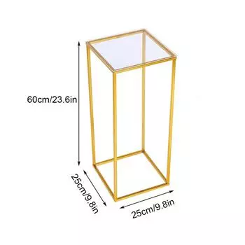 Позолоченная Золотая Свадебная Арка Геометрическая Подставка для Цветов Домашнее Украшение Блестящий Металлический Железный Прямоугольник Квадратная Рама Задник Золотой Новый 60CM