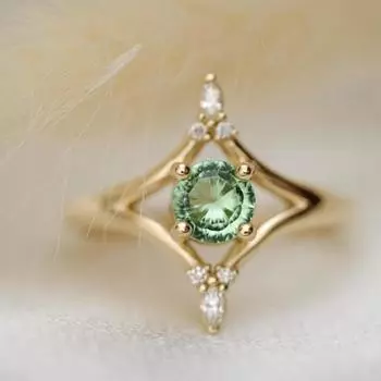 Позолоченное циркониевое кольцо, простое украшение для женщин No. 5 золотой