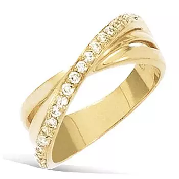 Позолоченное кольцо Богиня Белое золото - 7 мм