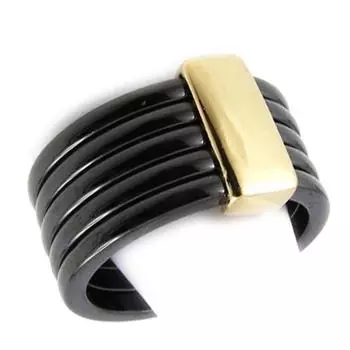 Позолоченное кольцо Choreography черная керамика