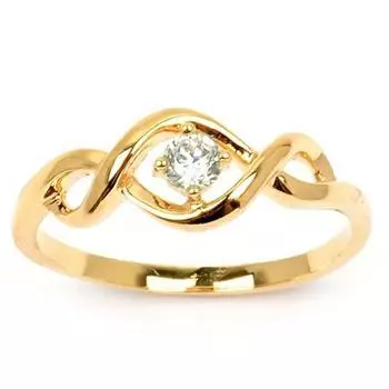 Позолоченное кольцо Clin белое золото - 7 мм