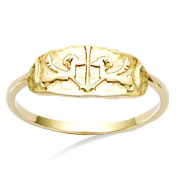 Позолоченное кольцо Древняя Греция - 15х7 мм.