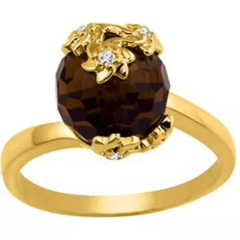 Позолоченное кольцо Flora золотисто-коричневое