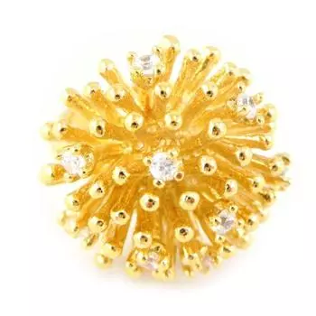 Позолоченное кольцо Клеопатра золотисто-белое - 12 мм