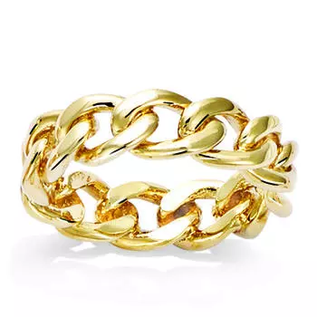 Позолоченное кольцо Клеопатра (звено цепи) - 6 мм