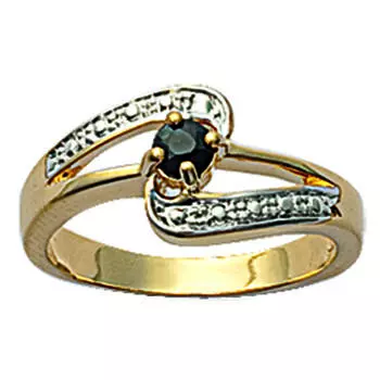 Позолоченное кольцо Нина Золотисто-белый сапфир - 9 мм