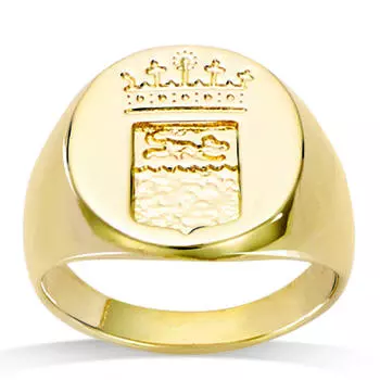 Позолоченное кольцо-печатка Ecusson - 17x15 мм