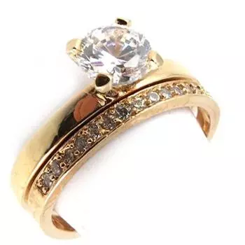 Позолоченное кольцо Pour la Vie белое