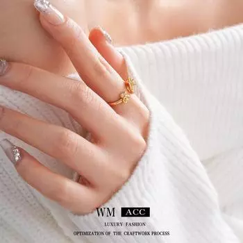 Позолоченное кольцо с розой - украшение на указательный палец в стиле ретро-дворца золотой