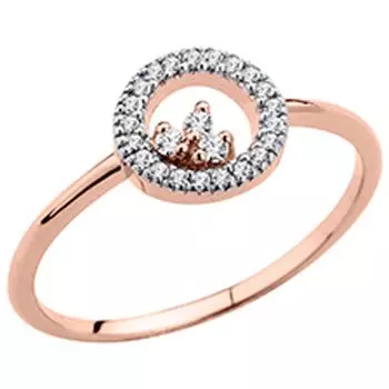 Позолоченное кольцо Scarlett белое розовое золото - 8 мм