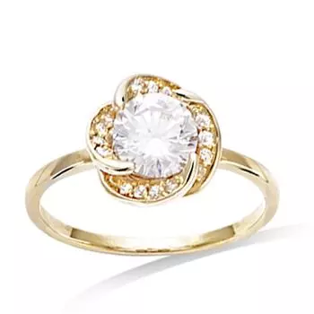 Позолоченное кольцо Сисси золотисто-белое - 10 мм