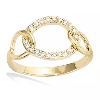 Позолоченное кольцо Сисси золотисто-белое - 11 мм