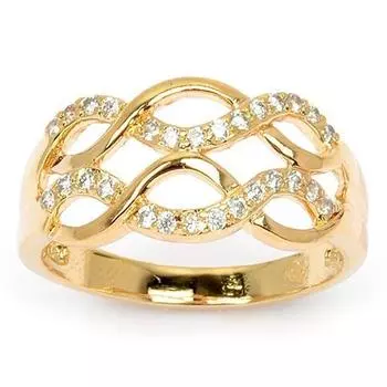 Позолоченное кольцо Сисси золотисто-белое - 11 мм