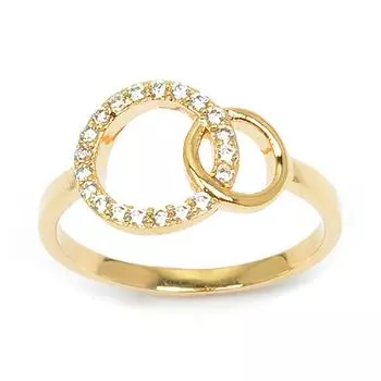 Позолоченное кольцо Сисси золотисто-белое - 13x10 мм