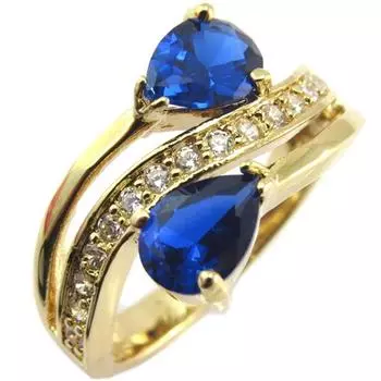 Позолоченное кольцо Сисси Золотисто-белый сапфир