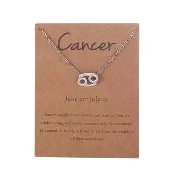 Позолоченное ожерелье со знаком зодиака для женщин, кулон со знаком зодиака, астрология, подарки на день рождения с открыткой