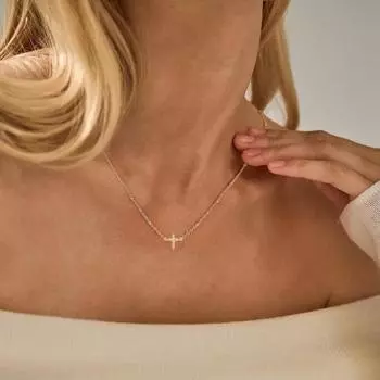 Позолоченное ожерелье Yousheng для женщин, простое ожерелье с подвеской, длинное ожерелье, ювелирные изделия веры, подарки для ее девушки, жены, матери золотистый