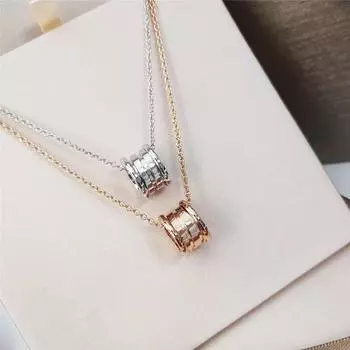 Позолоченное весеннее ожерелье из европейского и американского стерлингового серебра S925, полый черно-белый кулон в виде ракушки 45cm