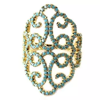 Позолоченное золотое кольцо с бирюзой Navajos