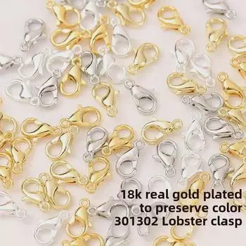 Позолоченное звено ожерелья/браслета с застежкой-карабином 14K/18K - 301/302, сохраняющее цвет 10mm