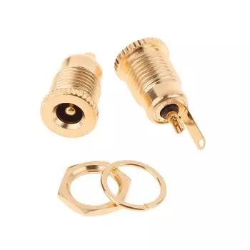 Позолоченные 30 В 10 А сильноточные разъемы постоянного тока 5,5X2,1 мм 5,5X2,5 мм гнездовая гайка для крепления на панели разъем адаптера постоянного тока