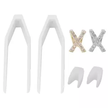 Позолоченные английские буквы X, брекеты для зубов, металлические модные украшения для зубов, украшения для вечеринки Gold