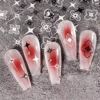 Позолоченные четырехконечные звезды Аксессуары для нейл-арта Наклейки для ногтей Украшения для маникюра Украшения для нейл-арта 5