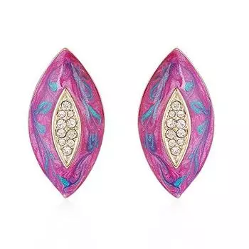 Позолоченные и посеребренные серьги-гвоздики овальной формы с эмалью Estele для девочек и женщин