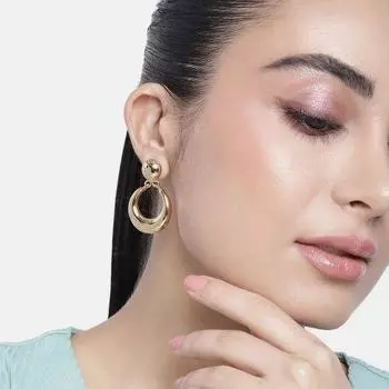 Позолоченные круглые маленькие серьги-капли Estele для женщин/девочек