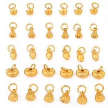 Позолоченные медные фитинги, кулон для DIY ожерелье, браслет, серьги, изготовление ювелирных изделий, аксессуары для рукоделия 6x7mm золотой
