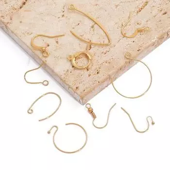 Позолоченные медные крючки для сережек 18 К, проволока для ушных крючков для изготовления ювелирных изделий 05 20pcs