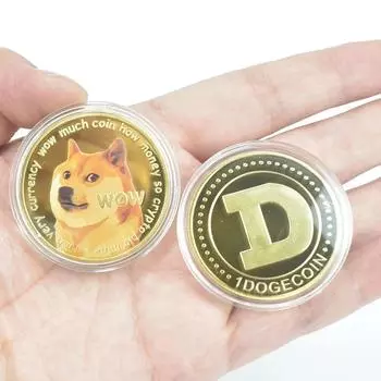Позолоченные монеты Wow DogeCoin с золотым покрытием, посеребренные памятные монеты WOW с рисунком собаки, металлические монеты золотой