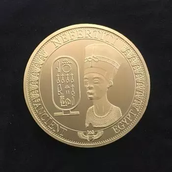 Позолоченные памятные монеты египетской царицы Нефертити, коллекционные подарки в биткойнах серебряный