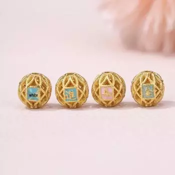 Позолоченные перегородчатые филигранные бусины в виде цветов для ювелирных аксессуаров