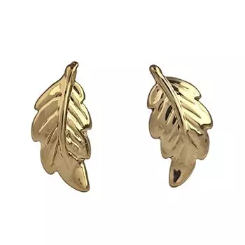 Позолоченные серьги-гвоздики Estele Lone Leaf для девочек