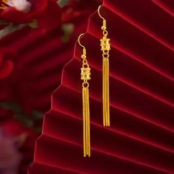 Позолоченные серьги-кисточки Женские модные длинные серьги
