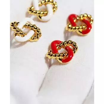 Позолоченные серьги-закрутки из настоящего золота с белой эмалью, изысканные литературные серьги с иглой из серебра 925 пробы 519 белый