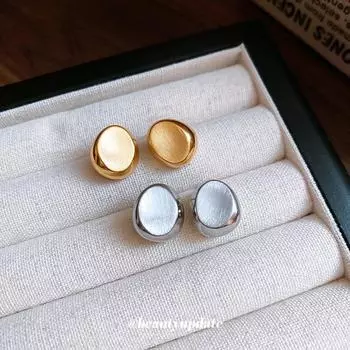 Позолоченные серебряные серьги-бобы неправильной формы для женщин — шикарный и универсальный дизайн Silver Needle золотой