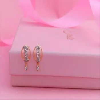 Позолоченные женские серьги Estele со звездами и луной из американских бриллиантов