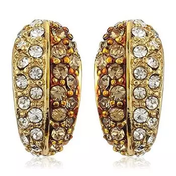 Позолоченные женские серьги-гвоздики Estele с белыми кристаллами