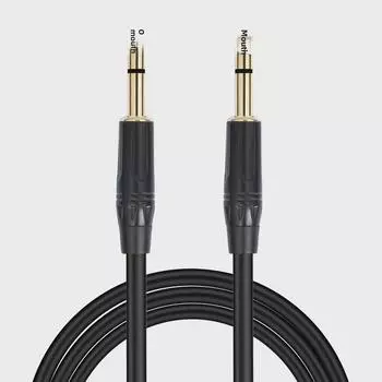 Позолоченный 6,35 мм TRS Male-to-Male аудиокабель для гитарного микшера 1 meter чёрный