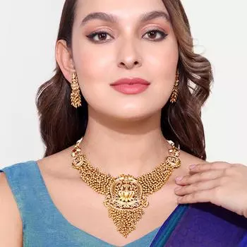 Позолоченный антикварный комплект ожерелий для женщин белый