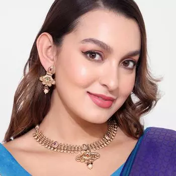 Позолоченный антикварный комплект ожерелий для женщин белый