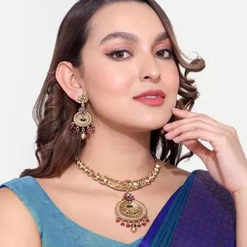 Позолоченный антикварный комплект ожерелий для женщин белый