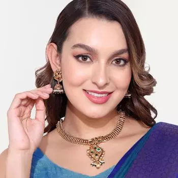 Позолоченный антикварный комплект ожерелий для женщин белый